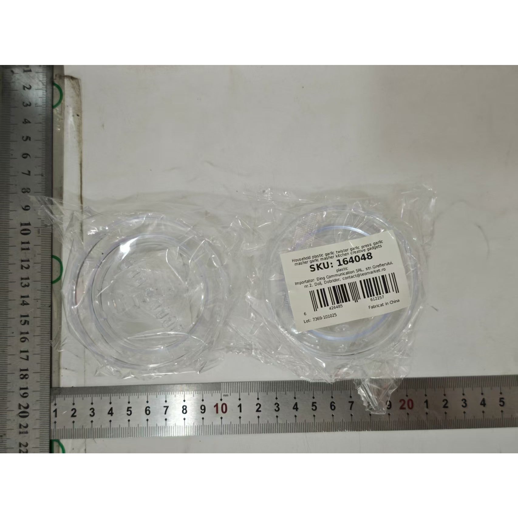 Zdrobitor de Usturoi, Multifunctional, din Plastic, Prin Rasucire, 4 x 7.5 cm, Transparent