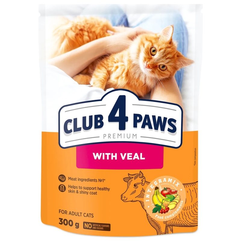 Hrana Uscata pentru Pisici, Club 4 Paws, 300 g Vita