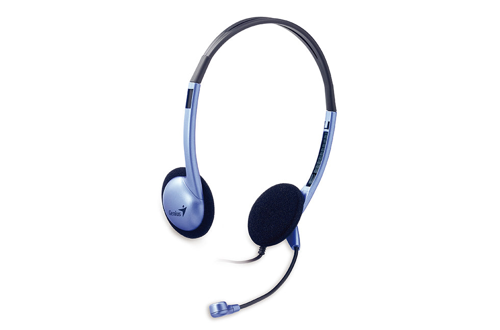 CASTI Genius, "HS-02B", cu fir, standard, utilizare multimedia, microfon pe brat, conectare prin Jack 3.5 mm x 2, albastru, "31710037100", (timbru verde 0.8 lei)