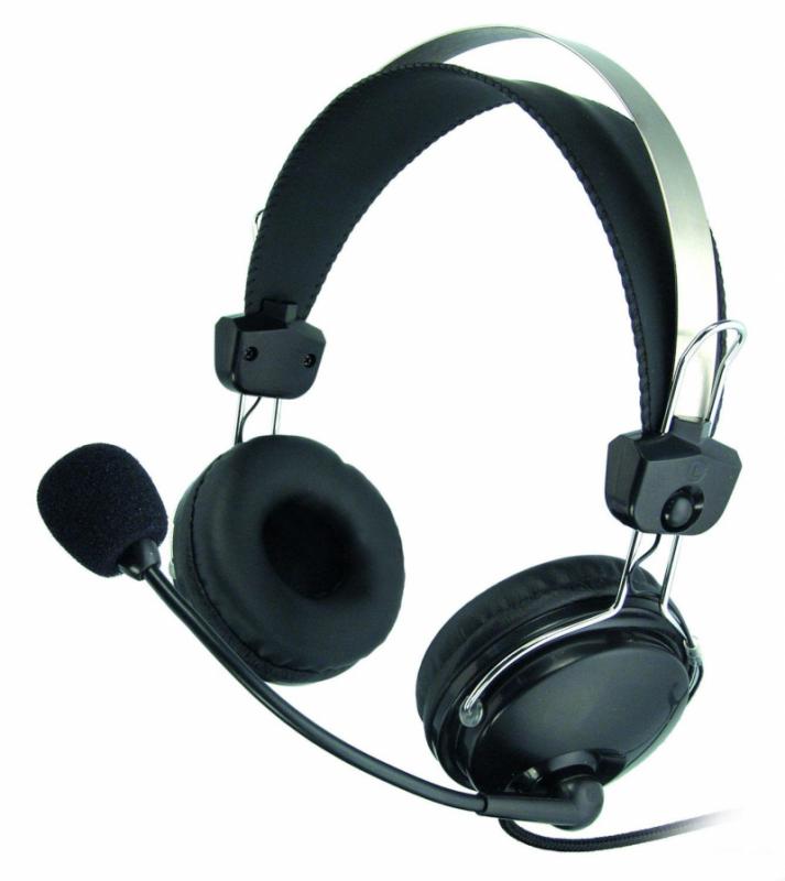 CASTI A4tech, "ComfortFIt", cu fir, standard, utilizare multimedia, microfon pe brat, conectare prin Jack 3.5 mm x 2, negru, "HS-7P", (timbru verde 0.8 lei)