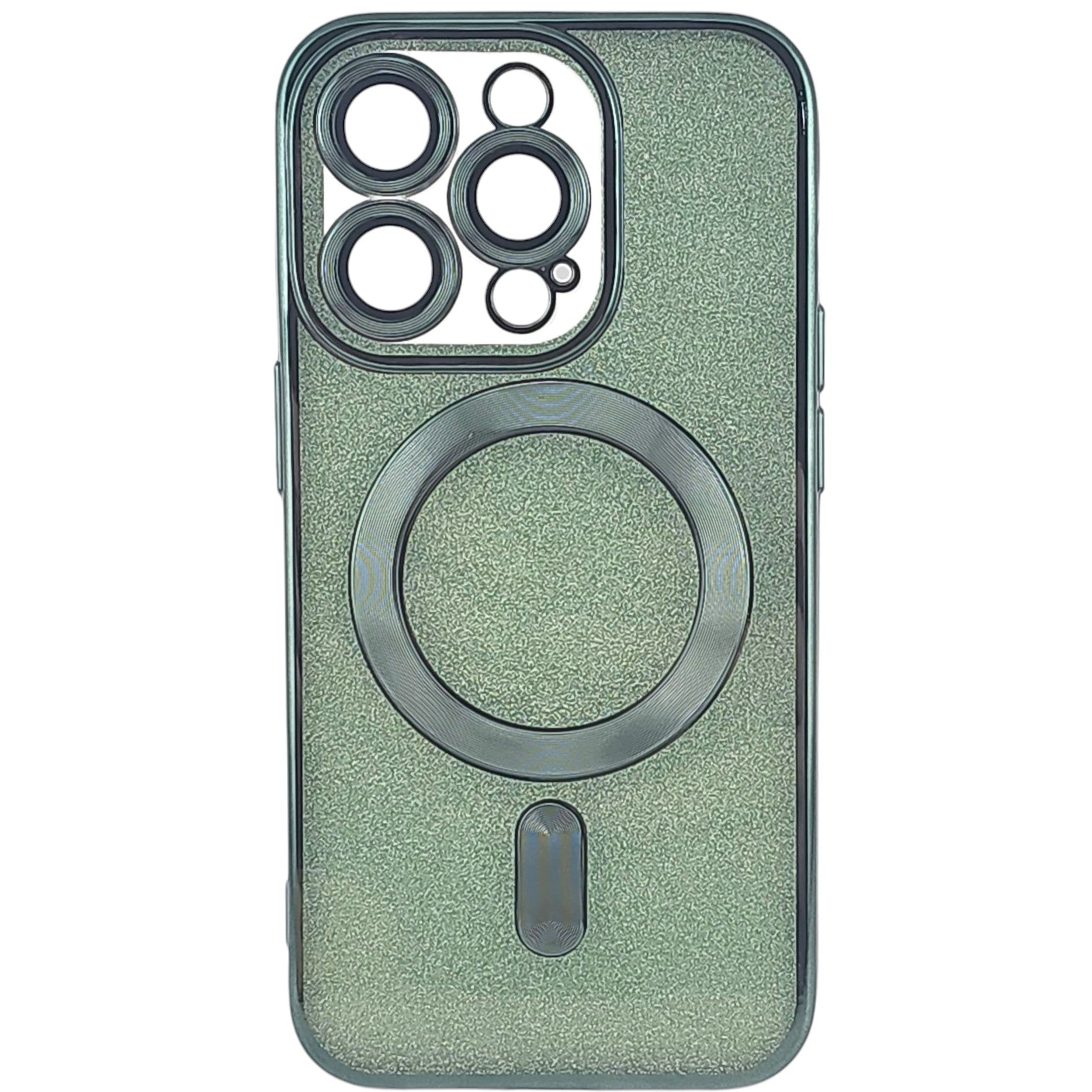 Husa de Protectie 2 in 1, pentru Apple iPhone 15 Pro Max, Compatibila MagSafe, Magnetica, cu Protectie Lentila, din TPU, Verde