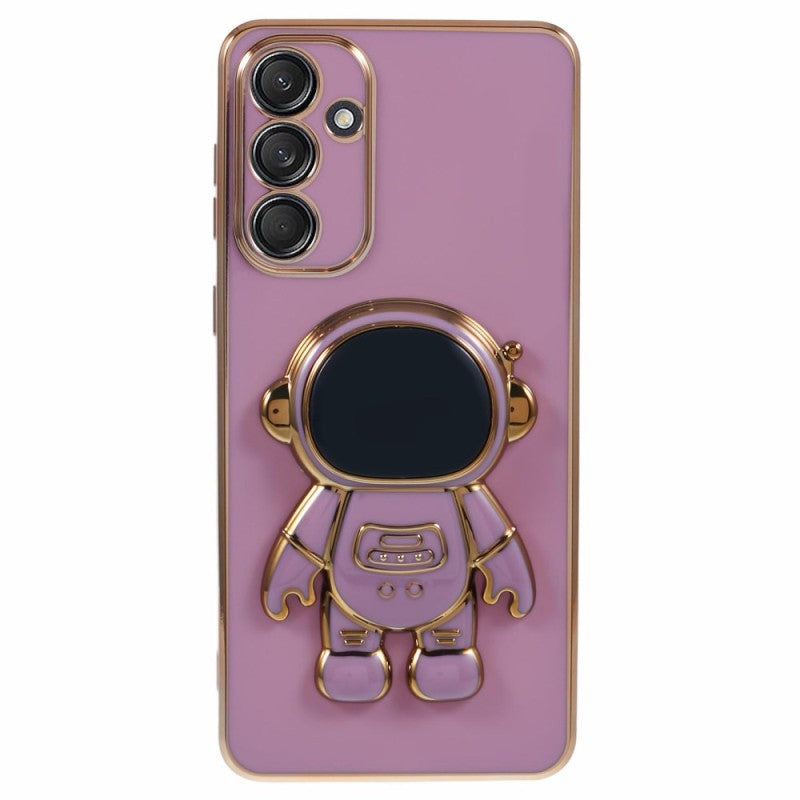 Husa Telefon 2in1, Compatibila Samsung Galaxy S21 FE, Carcasa TPU cu Suport Inclus Tip Astronaut, Protectie Camere, Mov