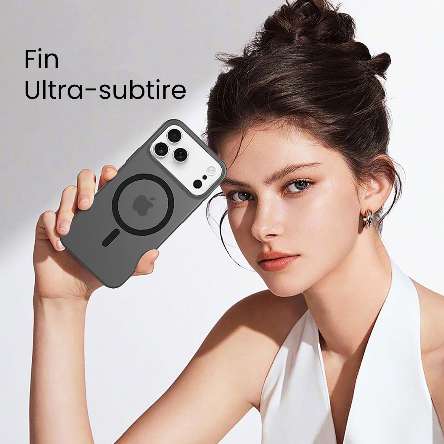 Husa de Protectie compatibila Apple iPhone 17, Magnetica Ultra-subtire, Anti-alunecare, Protectie PC, Rezistenta la Zgirieturi, Negru