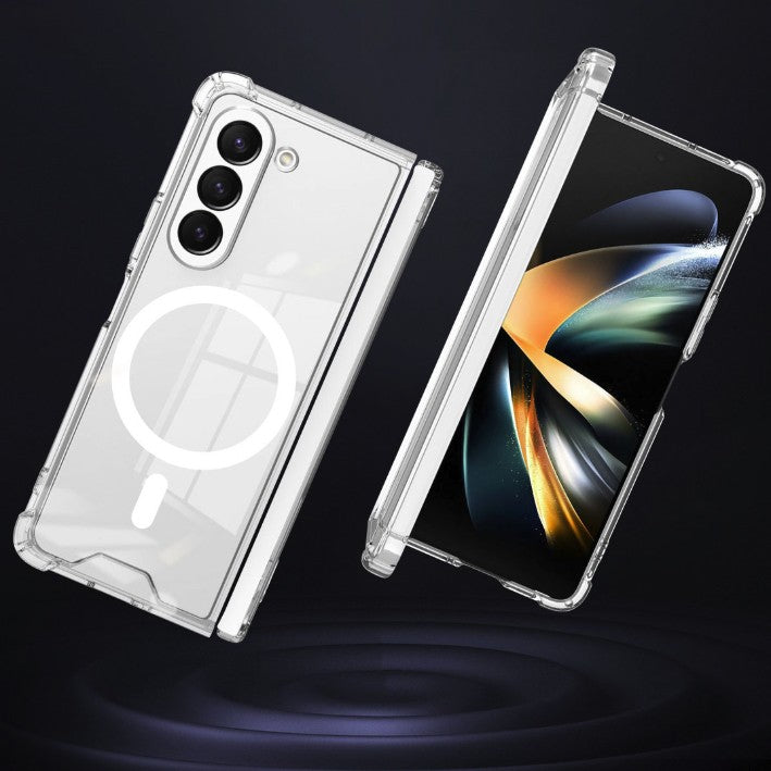 Husa pentru Samsung Galaxy Z FOLD6, Husa de Protectie cu Anti-Shock, Tehnologie MagSafe Magnetic, Design Ultra Subtire, Anti alunecare, TPU Acrilic, Transparent