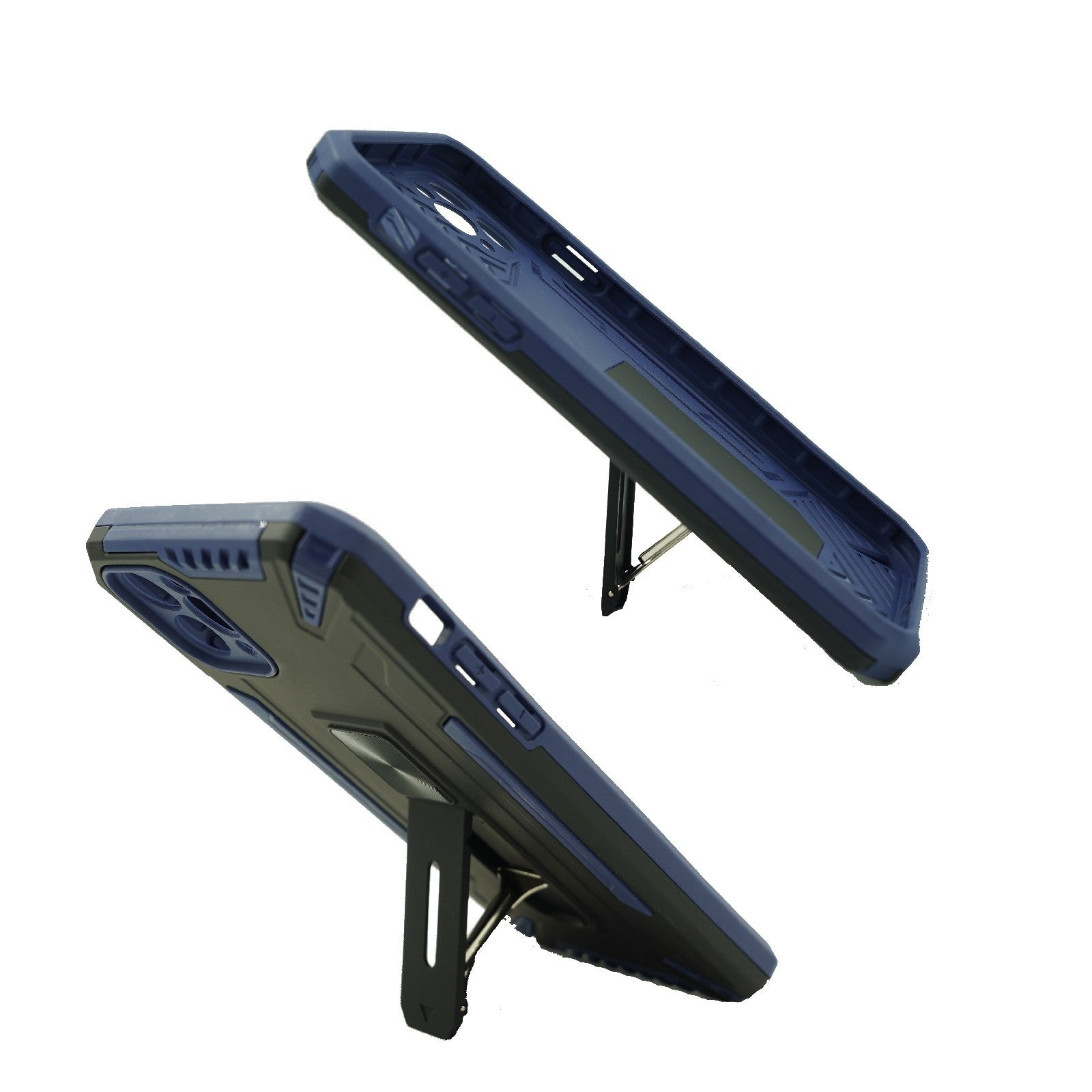 Husa de protectie pentru Apple iPhone 12 Mini Defender Model 4 cu suport, Albastru inchis