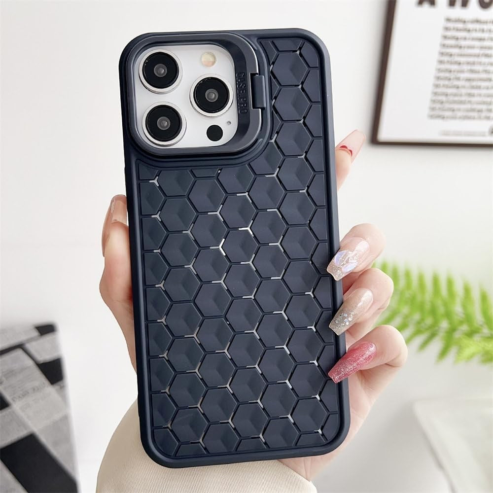 Husa de Protectie TPU, pentru Apple iPhone 15 Pro, 3D Cube, cu Inel, Protectie Camera, Antisoc, Antizgariere, Antialunecare, Acoperire Completa, Albastru