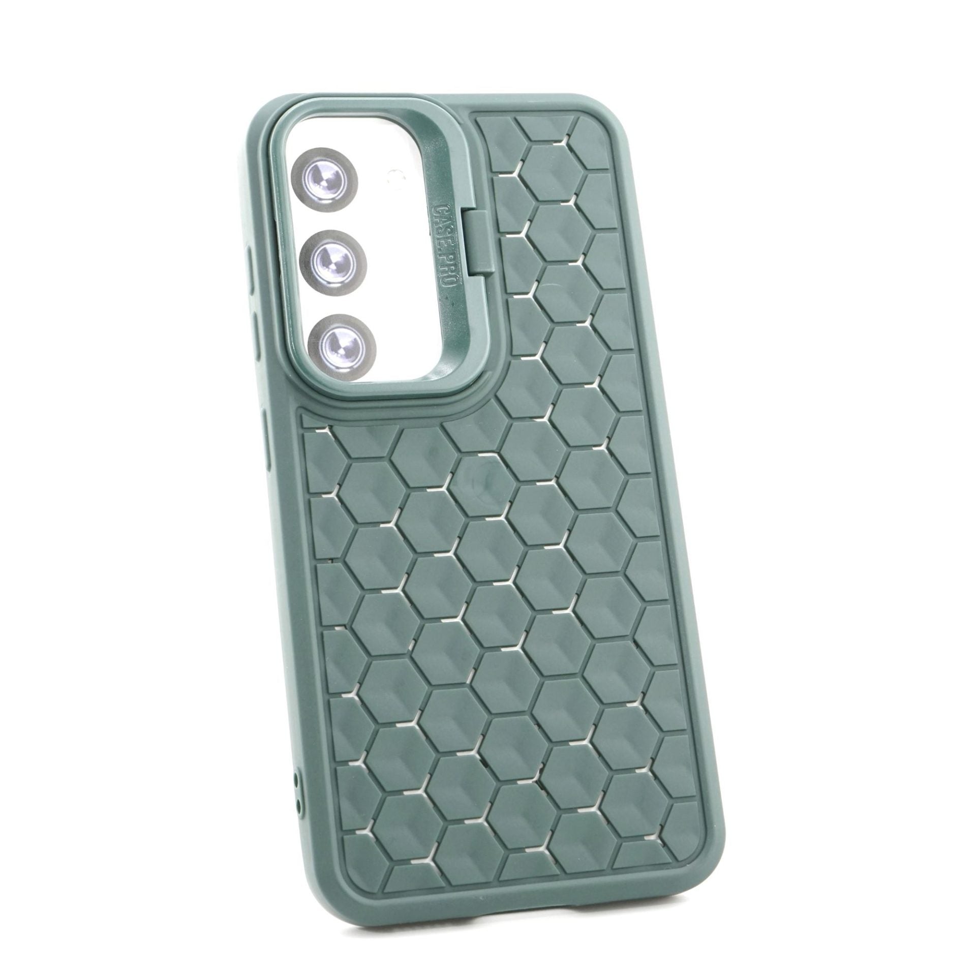 Husa de Protectie TPU, pentru Samsung Galaxy S23, 3D Cube, cu Inel, Protectie Camera, Antisoc, Antizgariere, Antialunecare, Acoperire Completa, Verde