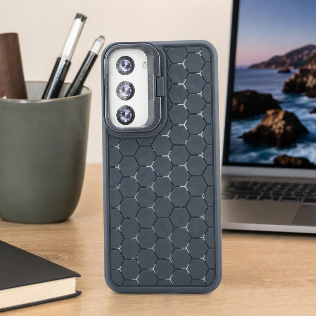 Husa de Protectie TPU, pentru Samsung Galaxy S23 Plus, 3D Cube, cu Inel, Protectie Camera, Antisoc, Antizgariere, Antialunecare, Acoperire Completa, Albastru