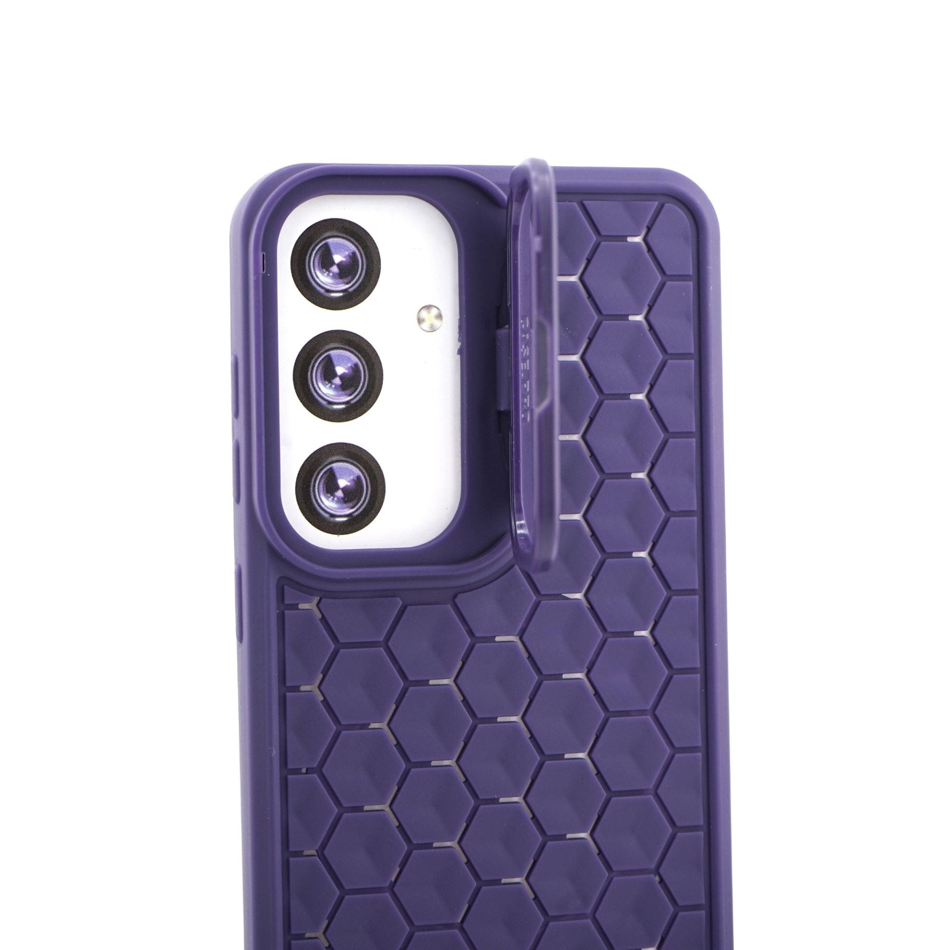 Husa de Protectie TPU, pentru Samsung Galaxy S24, 3D Cube, cu Inel, Protectie Camera, Antisoc, Antizgariere, Antialunecare, Acoperire Completa, Mov