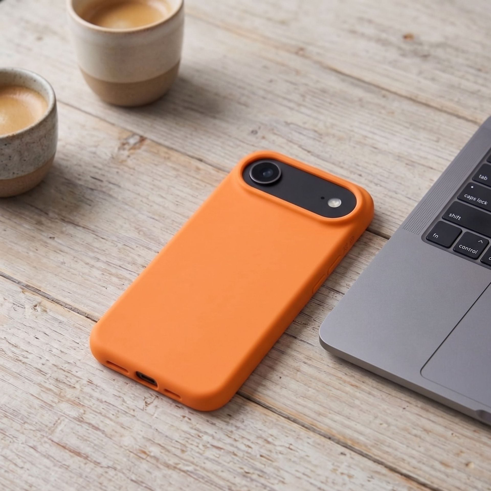 Husa de Protectie Telefon, Compatibila cu iPhone 17 Air, Silicon Premium Antisoc, Protectie Completa 360, Design Modern, Anti-Zgirieturi, Interior Microfibra, Portocaliu