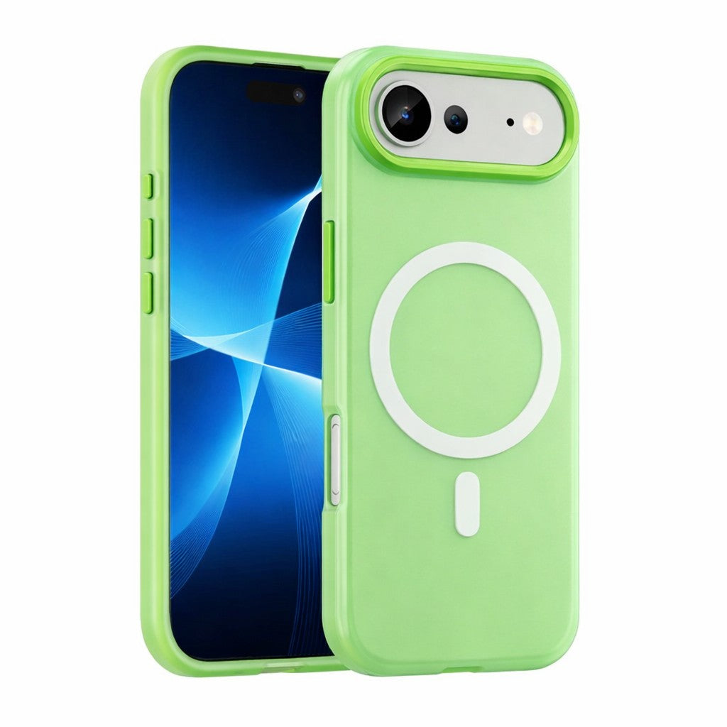 Husa Telefon Jelly Magnetic 2in1, Flippy, Compatibila cu Apple iPhone 17 Air, din PC+TPU, Magsafe, Finisaj Mat, Verde