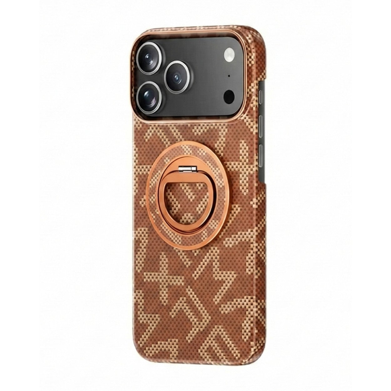 Husa pentru iPhone 17 Pro Max, Carcasa de Protectie Rezistenta Ultra-subtire, Suport Magnetic, Aspect Texturat, Portocaliu