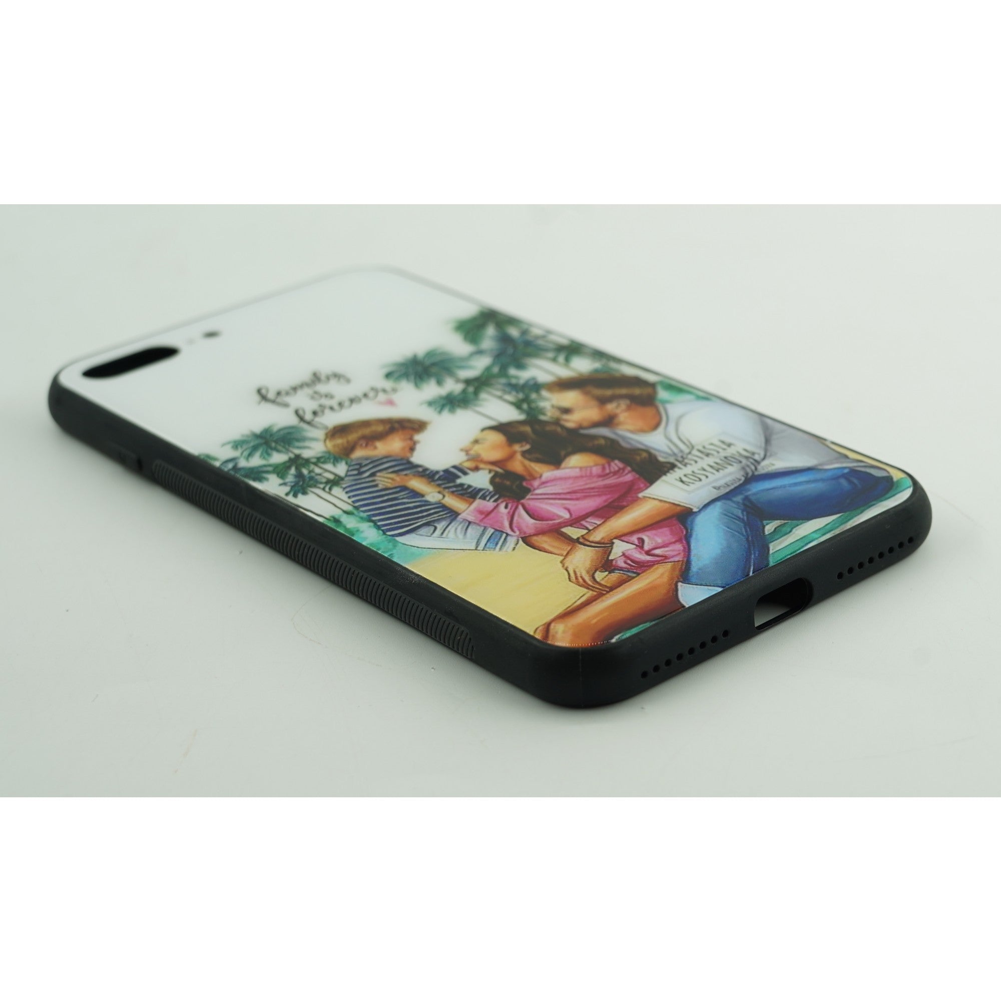 Husa protectie compatibila cu Apple iPhone 13 Pro Glass print Family is Forever Multicolor