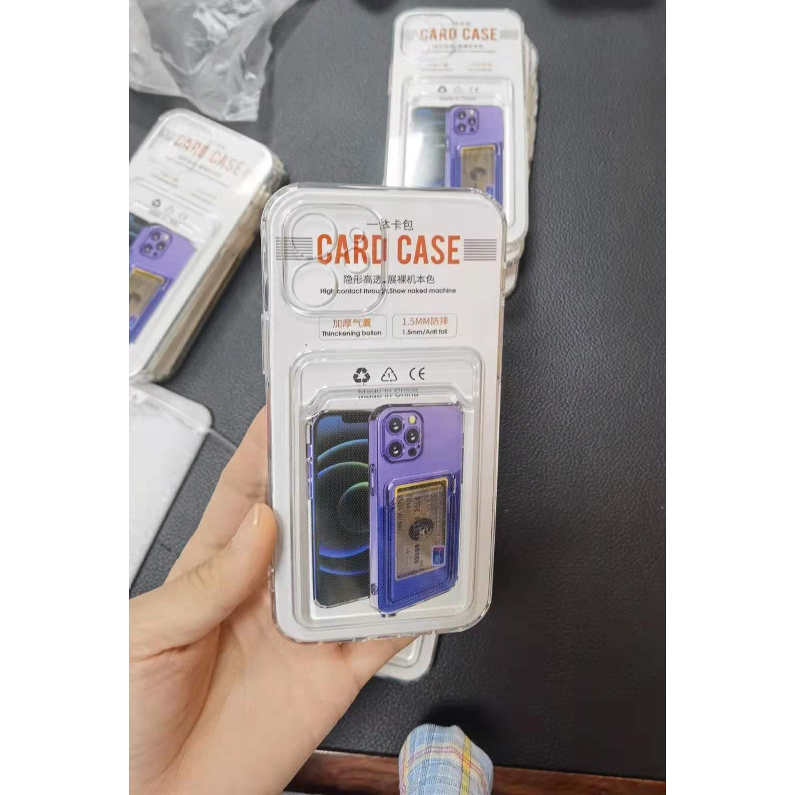 Husa protectie cu suport card compatibila cu Apple iPhone 11 Pro Transparent