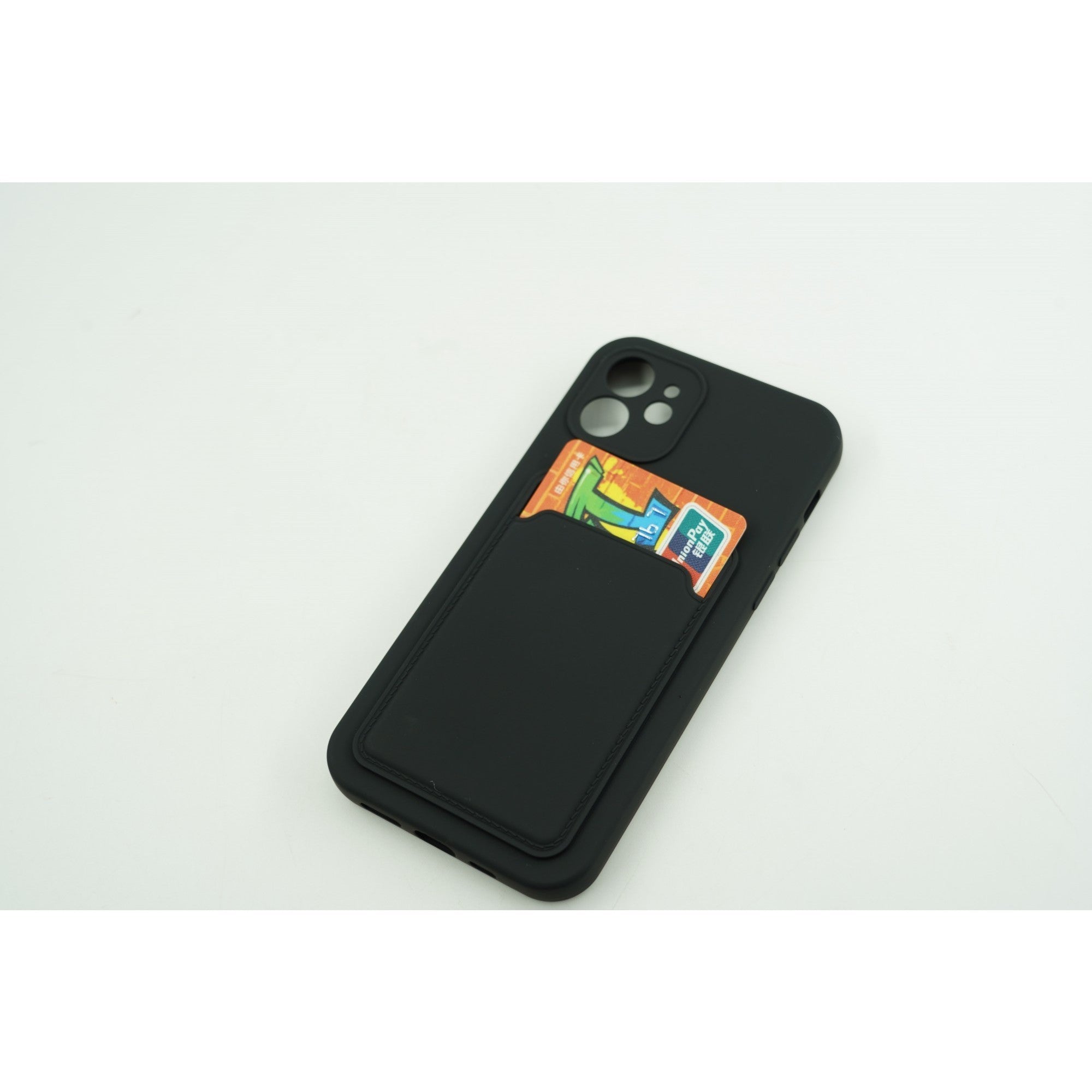 Husa protectie cu suport card compatibila cu Samsung Galaxy A21S Negru