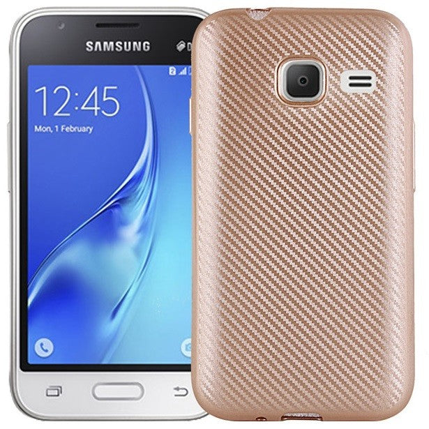 Husa Samsung Galaxy J1 Mini i-Zore Carbon Fiber Auriu