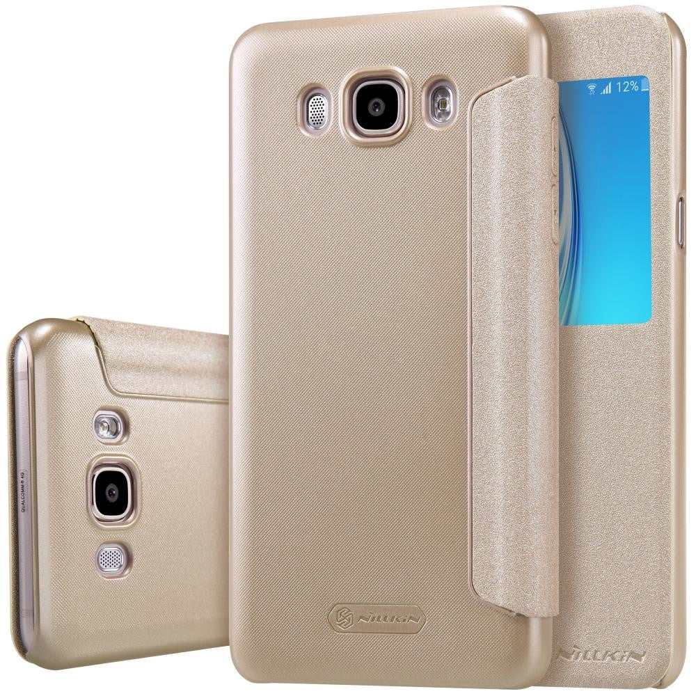 Husa Samsung Galaxy J7 2016 Nillkin Sparkle Flip Auriu