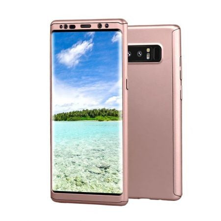 Husa Samsung Galaxy Note 8 Full Cover 360 Roz Auriu + Folie de protectie
