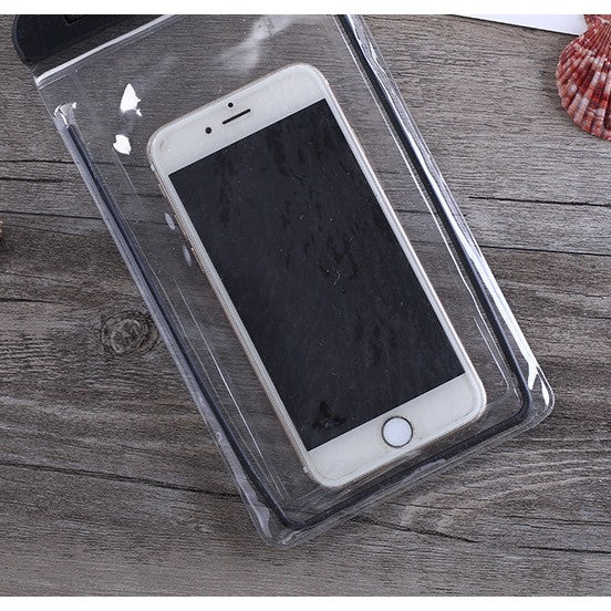 Husa subacvatica Fosforescenta Waterproof, Snowproof, Lumineaza in intuneric, Universala, cu Snur, pentru telefon sau documente, Negru
