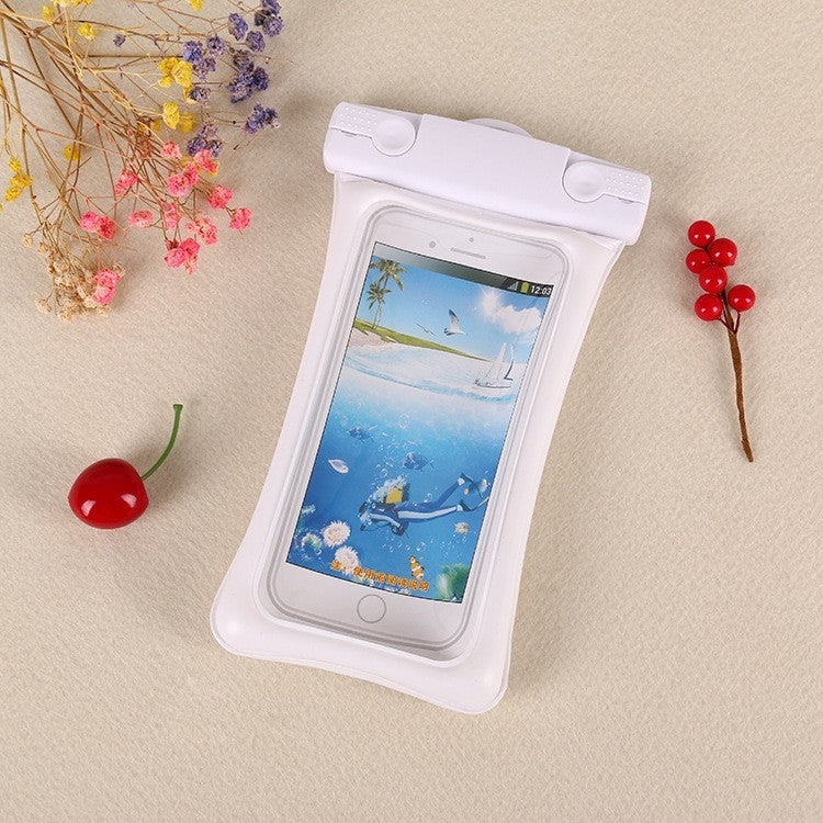Husa subacvatica Matte Cushion Waterproof, Snowproof, Universala, cu Snur, pentru telefon sau documente, Alb