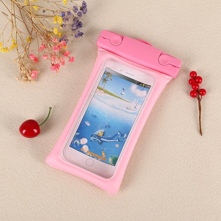 Husa subacvatica Matte Cushion Waterproof, Snowproof, Universala, cu Snur, pentru telefon sau documente, Roz