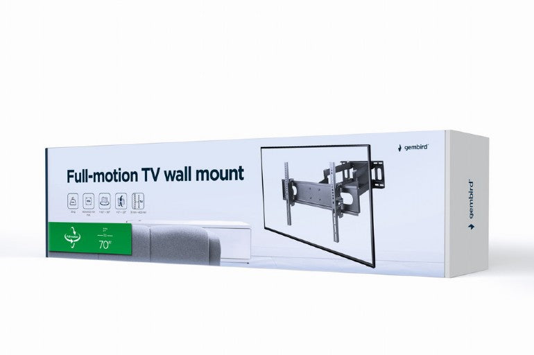 SUPORT de perete GEMBIRD, pt 1 TV/monitor, diag. max 37" - 70", full-motion, max 35 kg, "WM-70ST-01"