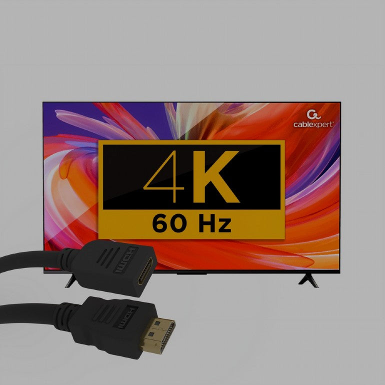CABLU video GEMBIRD, HDMI (T) la HDMI (M) 2.0, 1.8m, prelungitor, conectori auriti, rezolutie maxima 4K (3840 x 2160) la 60 Hz, Cu, negru, "CC-HDMI4X-6"