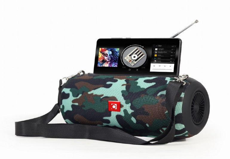 BOXE GEMBIRD portabile bluetooth, RMS: 10W (5W x 2), baterie 1200mAh, microSD, USB, FM-radio, antena, BT v5.1, 230x95x95mm, 521 grame, camo, "SPK-BT-17-CM"