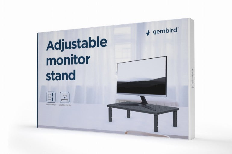 MASA Gembird, pt TV/monitor/notebook, max 20 Kg, inaltime 100/120/140, dimensiune, 370x235x120mm, rectangular, black, "MS-TABLE-01"