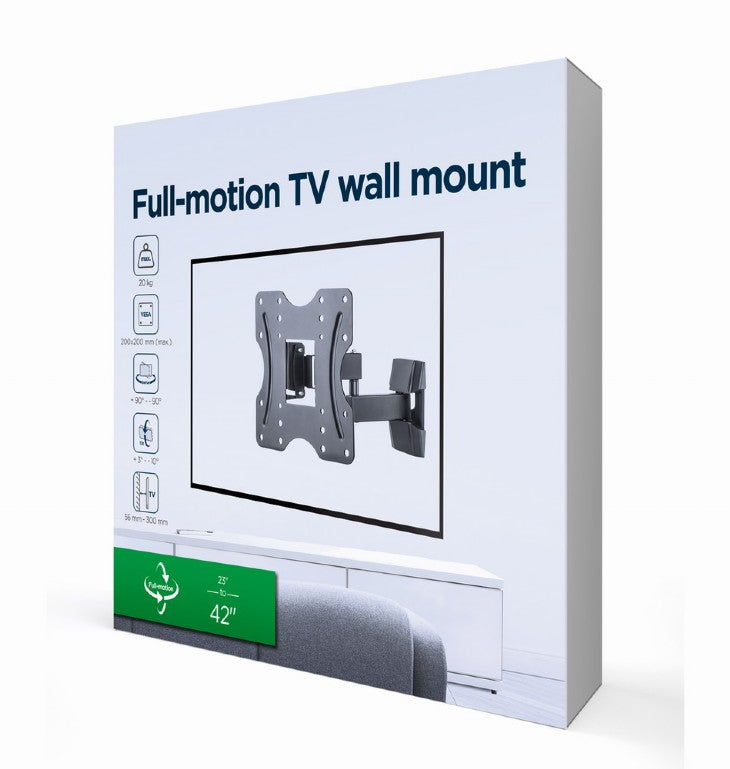 SUPORT de perete GEMBIRD, pt 1 TV/monitor, diag. max 23" - 42", full-motion, max 20 kg, "WM-42ST-01"