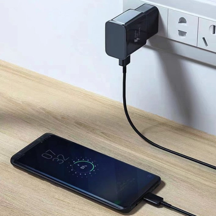 Incarcator Retea pentru Samsung S6/S8, Incarcator USB-A Universal de 2.4A pentru Telefoan Samsung, Power Delivery 15W, Negru lucios