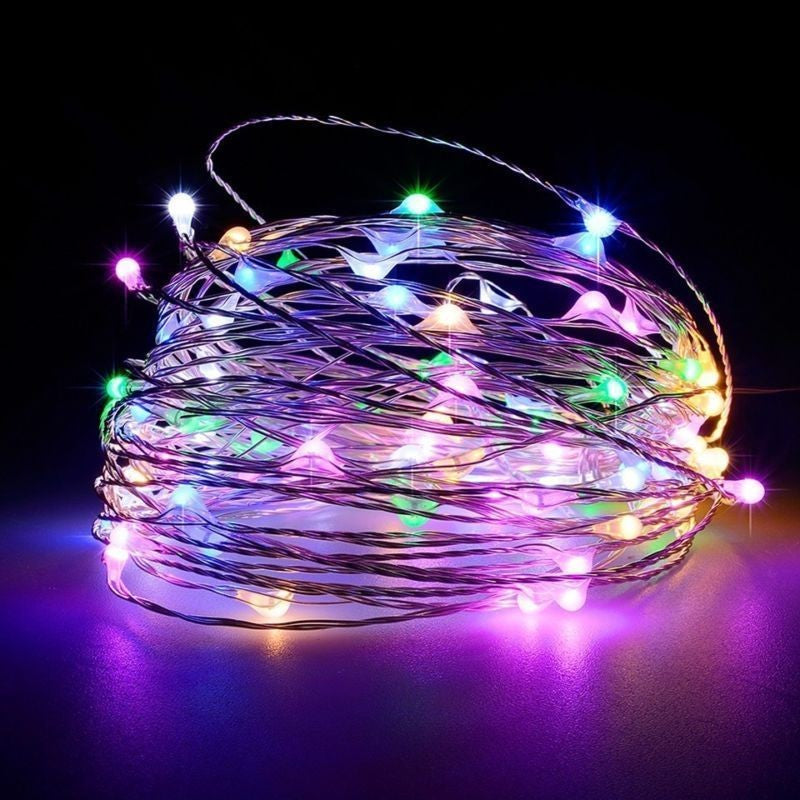 Instalatie Craciun, 20 metri, 200 LED-uri, cu Baterii si Telecomanda cu 8 functii, Multicolor