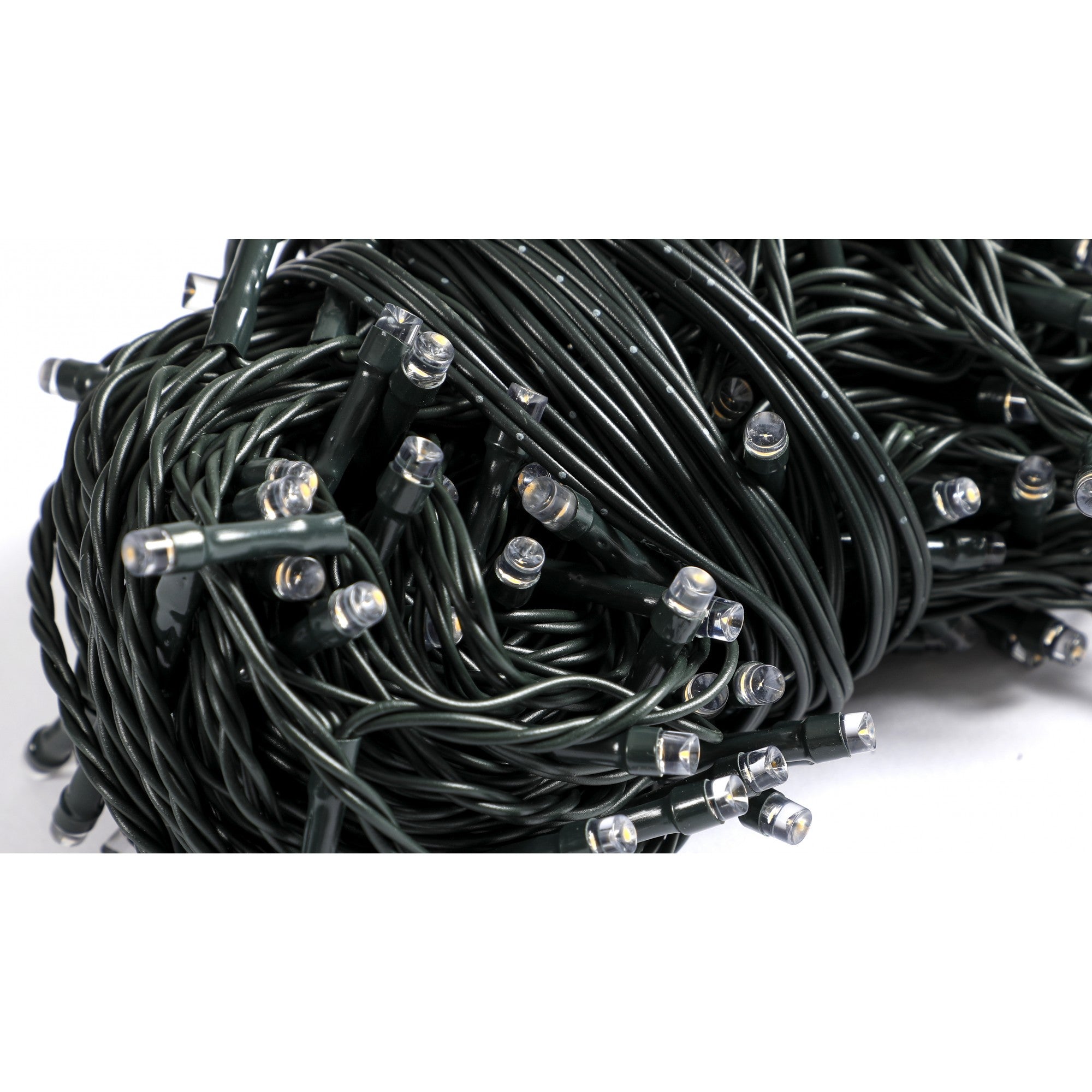 Instalatie Craciun liniara, cu transformator, 20 m, Alb Cald, 200 LED-uri V5, 8 jocuri de lumini, fir verde