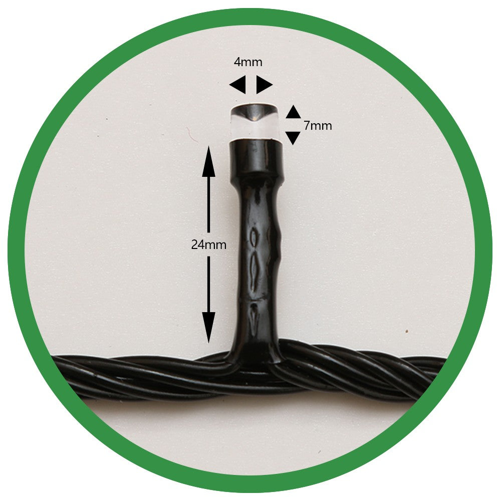 Instalatie de Craciun ® Tip Liniara, Fir Negru, 24 m, 300 LED-uri, Interconectabila, Alb Cald