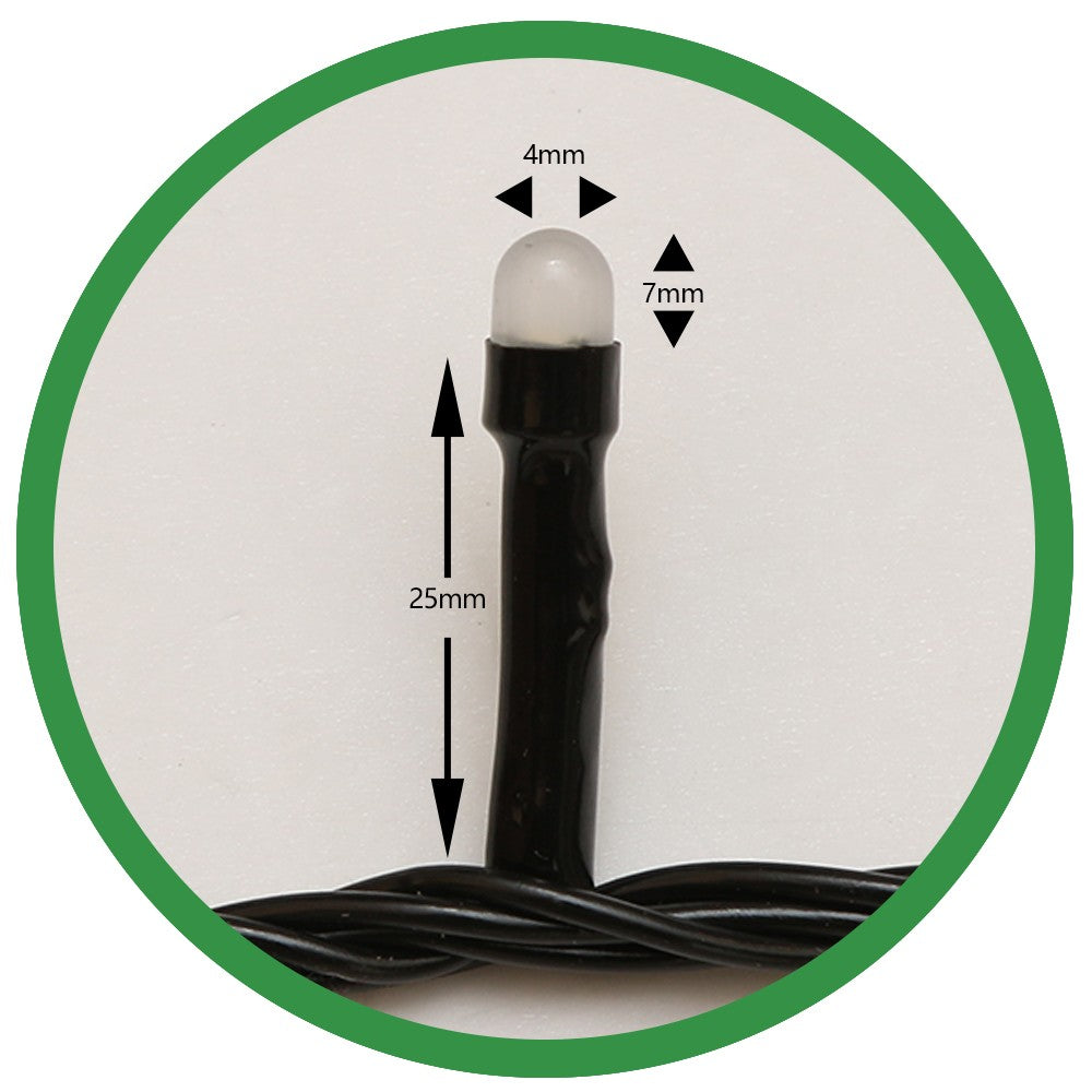 Instalatie de Craciun ® Tip Liniara, Fir Negru, 9 m, 100 LED-uri Mici Rotunde, Interconectabila, Alb Cald