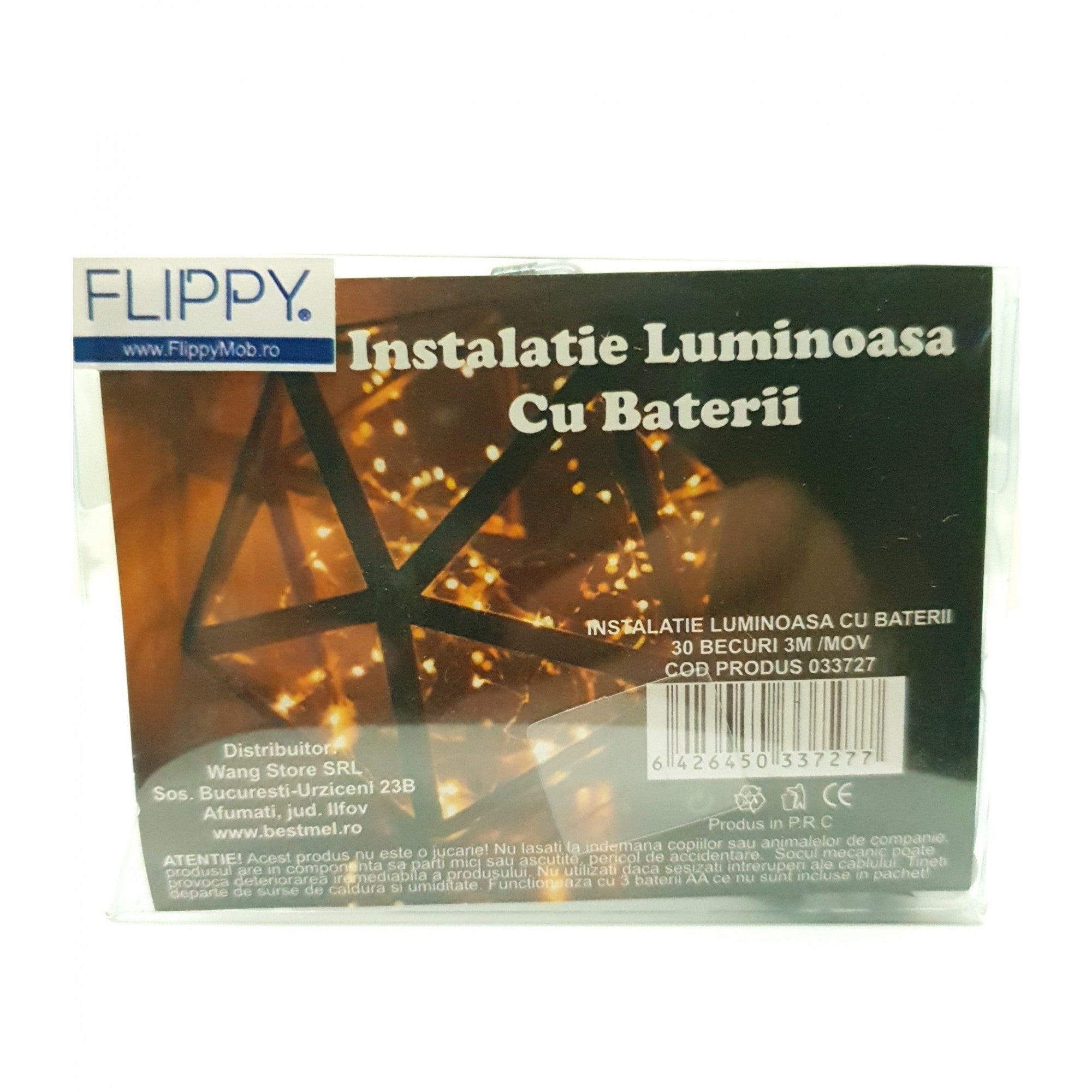 Instalatie de Craciun, Flippy®, Tip Sir cu Baterii, 3 m, 30 LED -uri, Mov
