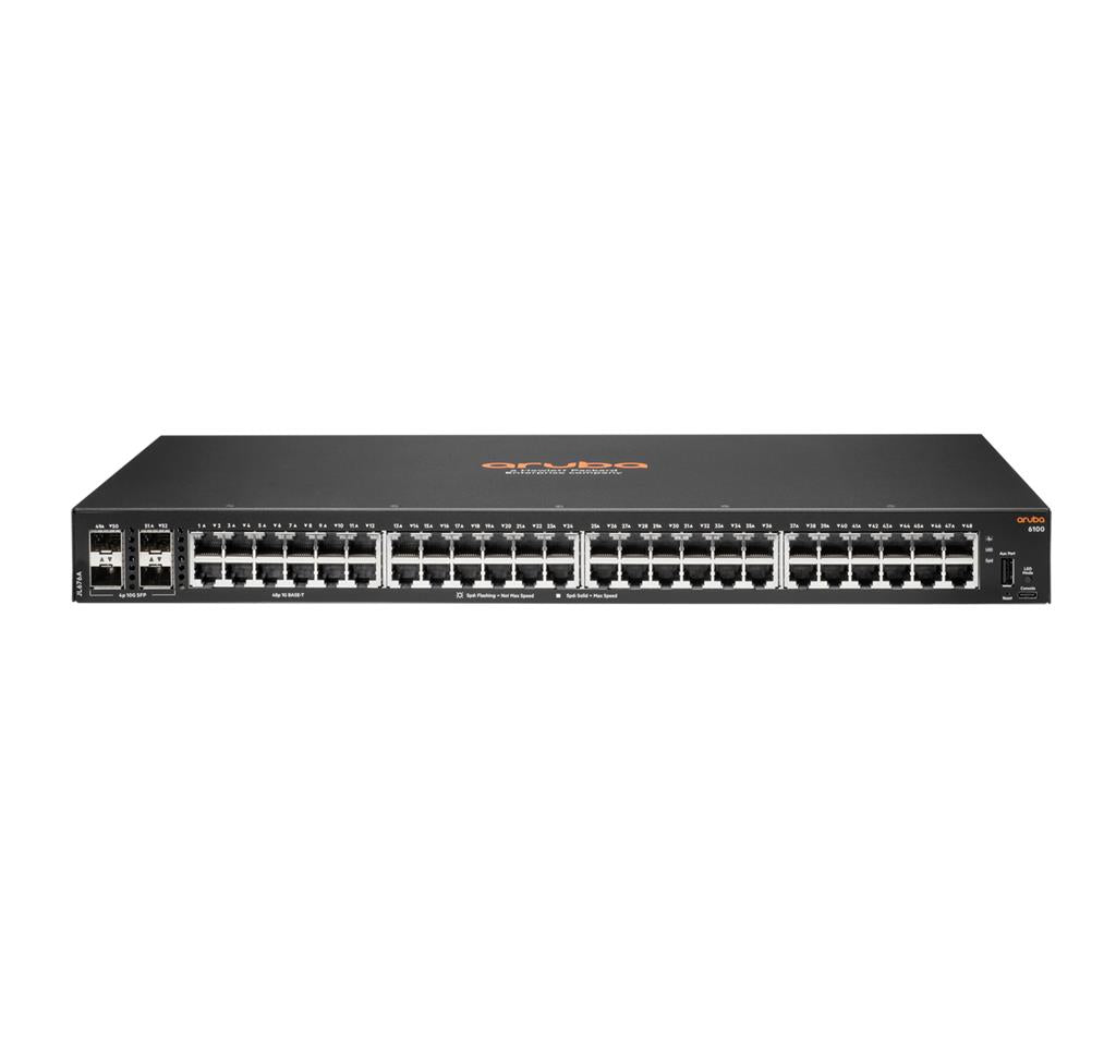 Hewlett Packard Enterprise Aruba 6100 48G 4SFP+ Managed L3 Gigabit Ethernet (10/100/1000) 1U Black, "JL676A"