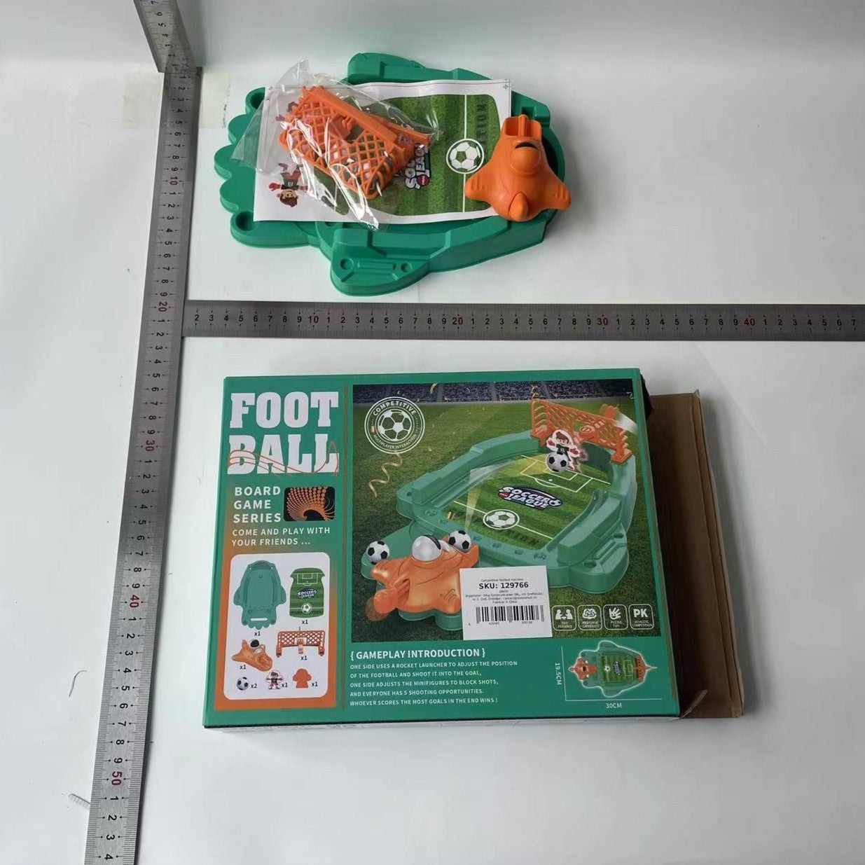Joc de Masa Mini Fotbal Interactiv pentru Copii, Board Game, Mingi si Figurine Incluse, 30x19.5x6.8 cm, Multicolor