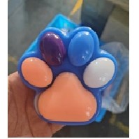 Jucarie Antistres Squishy, cu Revenire Lenta, Labuta de Pisica Pufoasa, 8.5 x 7.5 cm, Ambalaj Transparent, Albastru Portocaliu