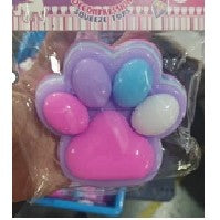 Jucarie Antistres Squishy, cu Revenire Lenta, Labuta de Pisica Pufoasa, 8.5 x 7.5 cm, Ambalaj Transparent, Multicolor Roz