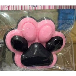Jucarie Antistres Squishy, cu Revenire Lenta, Labuta de Pisica Pufoasa, 8.5 x 7.5 cm, Ambalaj Transparent, Negru Roz