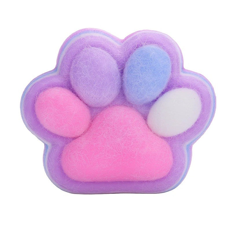 Jucarie Antistres Squishy, cu Revenire Lenta, Squeeze Toys, Model Cat Paw, 12.5x10.5 cm, 220g, +3 Ani, din TPR, Model 2, Multicolor