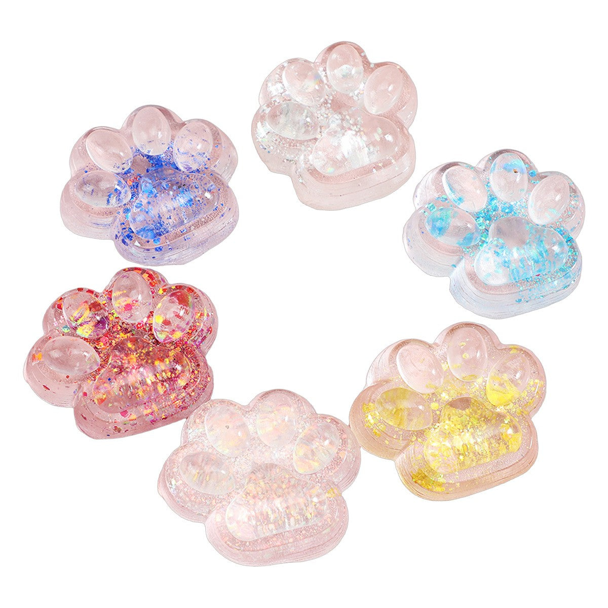 Jucarie Antistres Squishy, Labuta de Pisica Pufoasa, cu Revenire Lenta, 7 x 6.5 cm, Model 270532, Multicolor