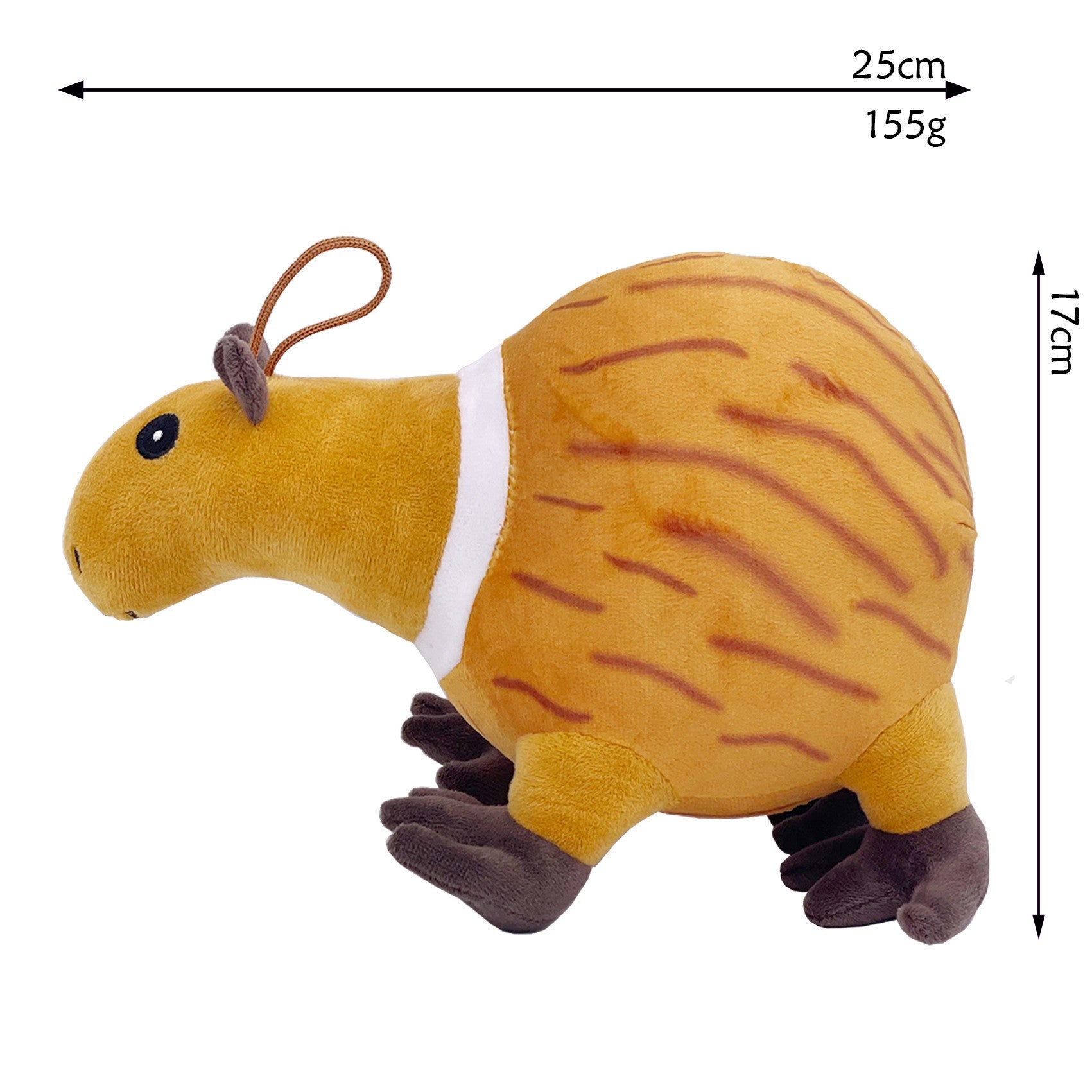 Jucarie Moale de Plus Italian Brainrot, cu Agatatoare, Model Guinea Pig Burbaloni Luliloli, Jucarie Moale pentru Copii, 25 x 17 cm, Maro deschis