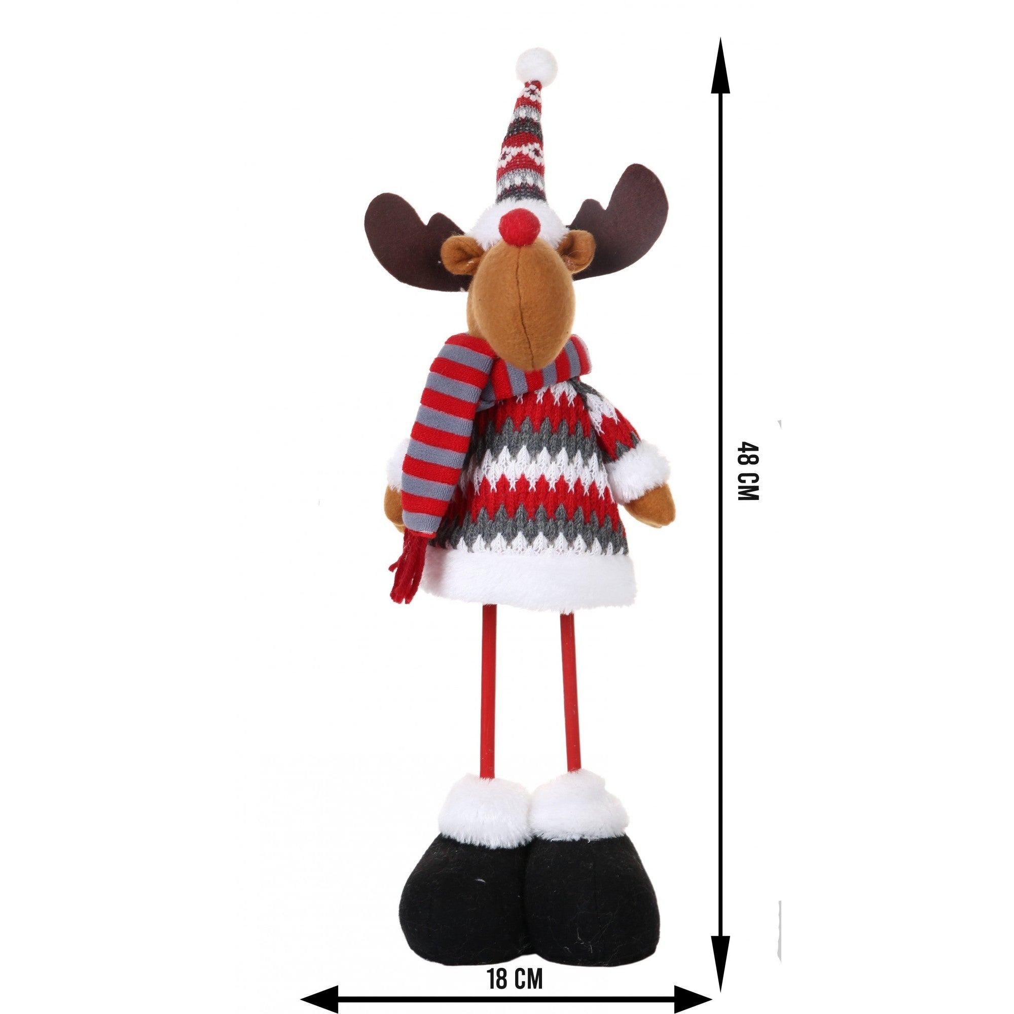 Jucarie decorativa, Ren, 48 x 18 cm, lana, tesatura de plus, poliester, interior/exterior