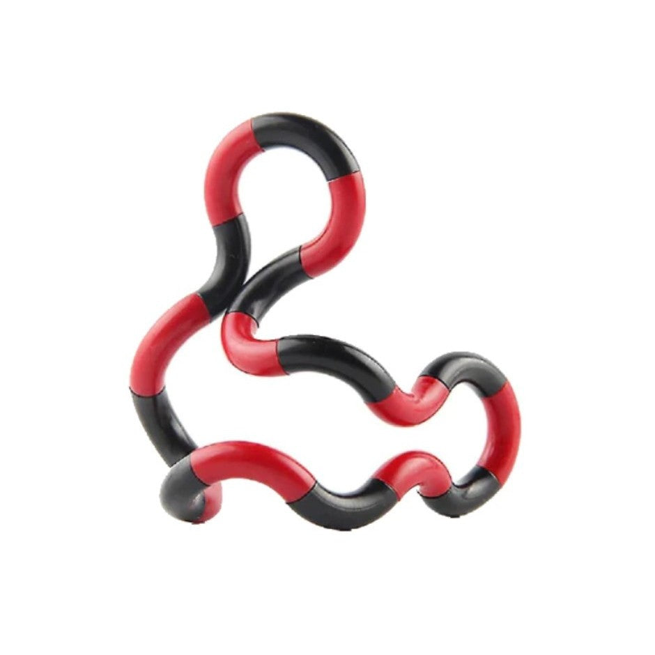 Jucarie senzoriala antistres, Fidget Twist cu miscari infinite de decompresie, Rosu/Negru