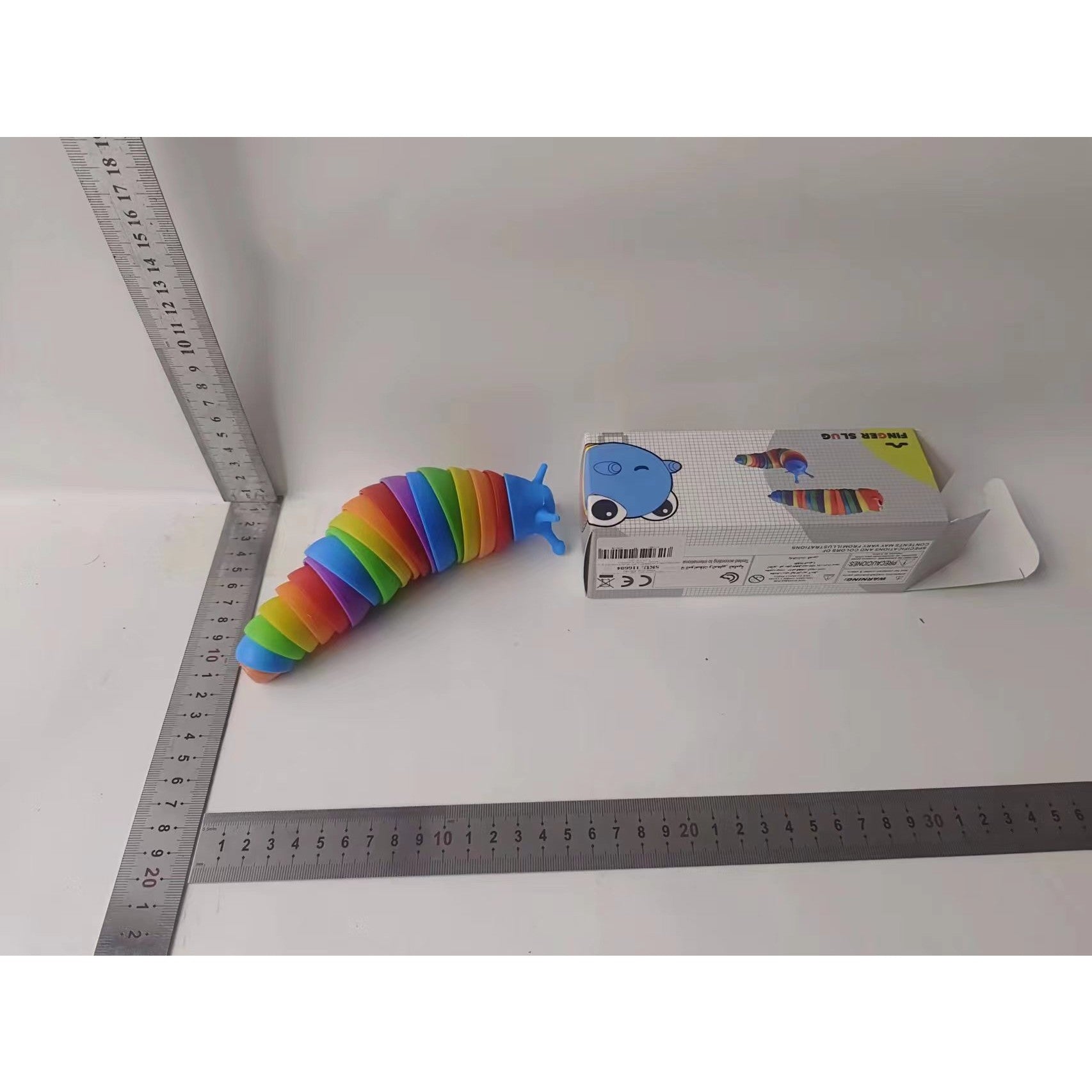 Jucarie senzoriala pentru copii, melc, cu articulatii si lumini, 19 cm, multicolor