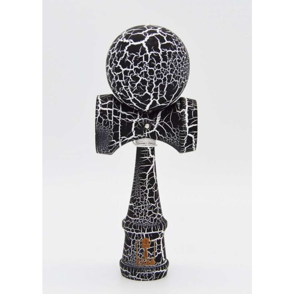 Kendama Ball Full Crack Negru Lemn Fag Alb