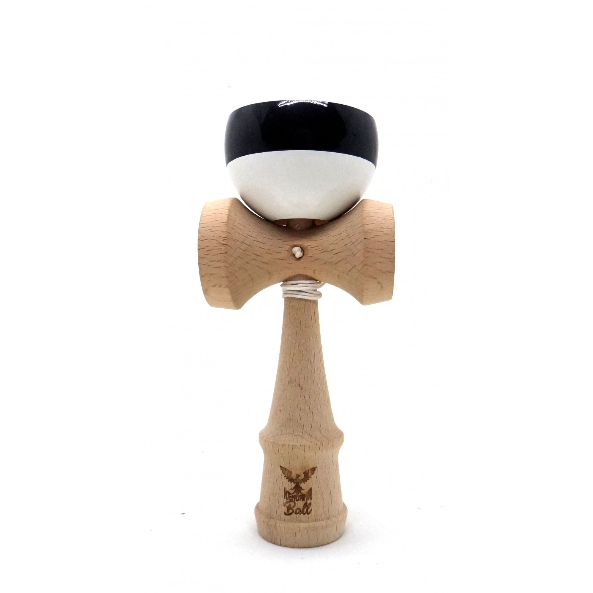 Kendama Ball Originala Stripe Negru Lemn Fag Alb 1
