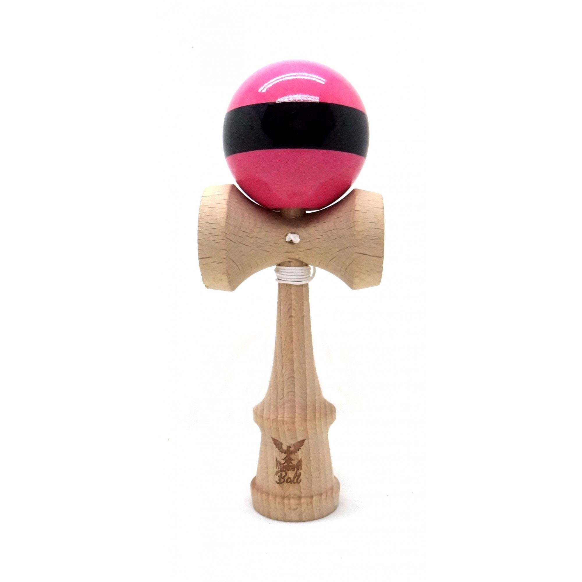 Kendama Ball Originala Stripe Negru Lemn Fag Roz 1